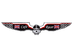 Cafe Racer 11 inch skull wing patch UK